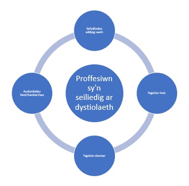 Y 4 cyfranogwr wrth ddatblygu proffesiwn sy’n seiliedig ar dystiolaeth yng Nghymru.