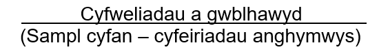 Cyfweliadau a gwblhawyd (Sampl cyfan – cyfeiriadau anghymyws)