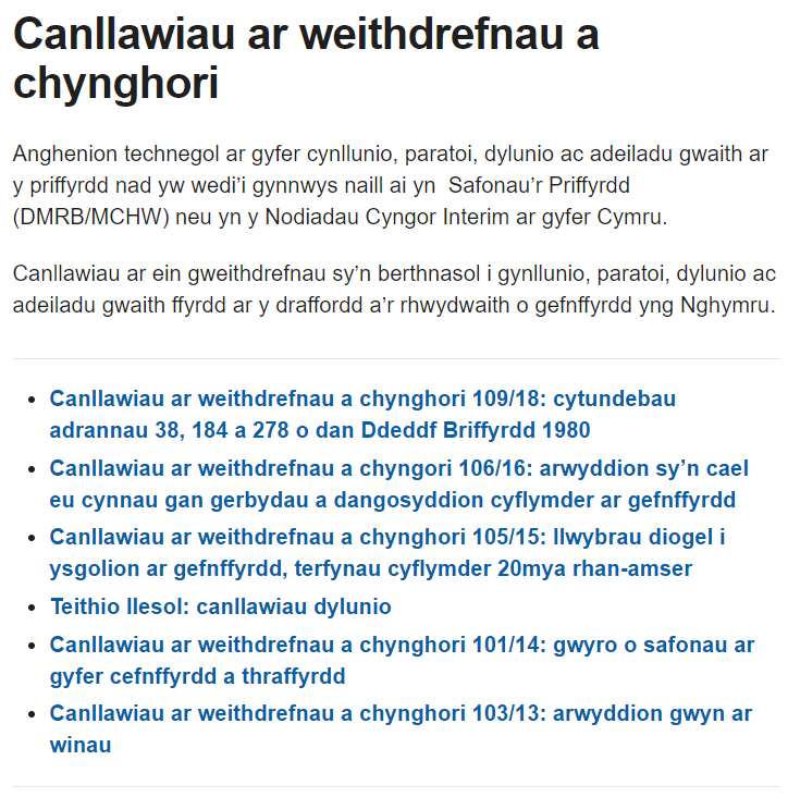 Gosod y dolenni perthnasol